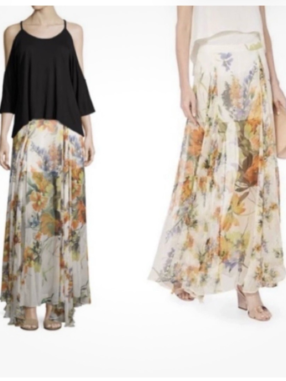 Haute Hippie Sheer Floral skirt